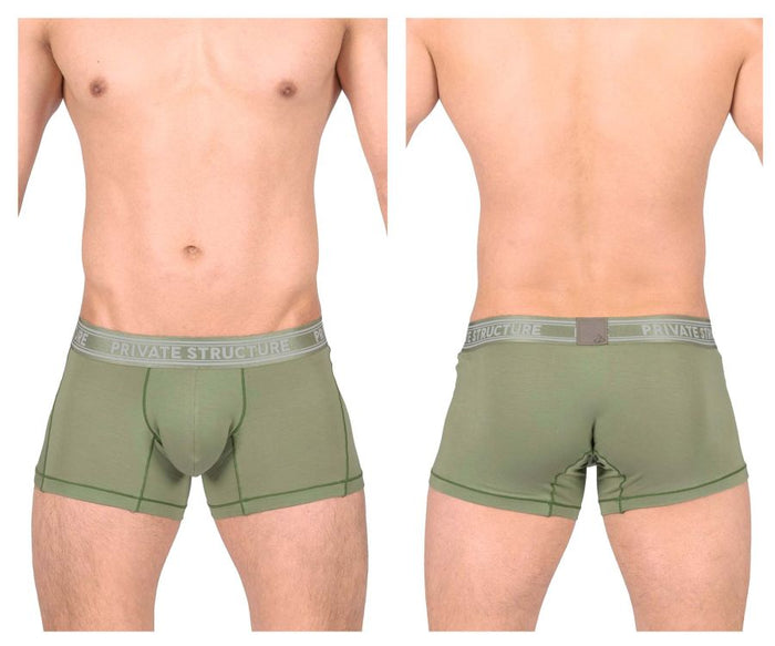clever moda Private Structure PBUT4379 Bamboo Trunks Color Olive