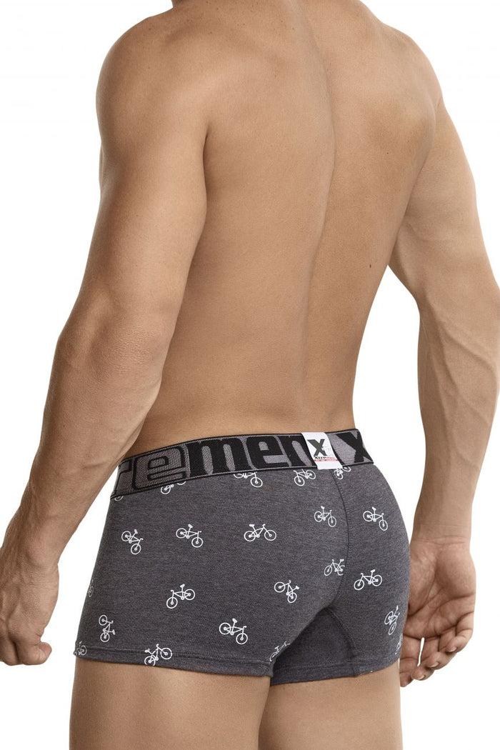 Clever Moda Xtremen 51437C Cycling Print Boxer Briefs Color Dark Gray