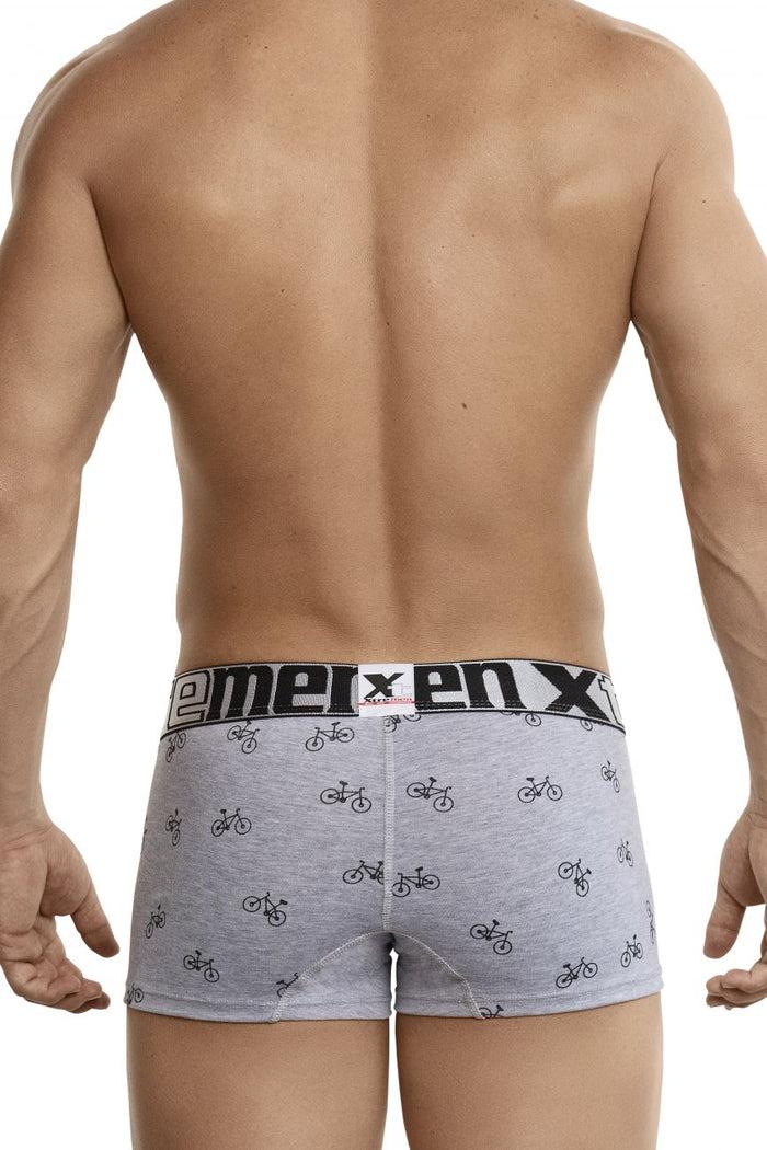 Clever Moda Xtremen 51437C Cycling Print Boxer Briefs Color Light Gray