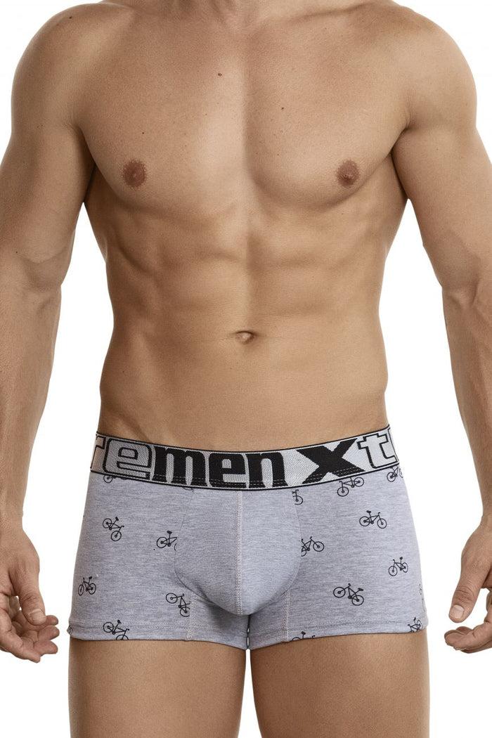 Clever Moda Xtremen 51437C Cycling Print Boxer Briefs Color Light Gray