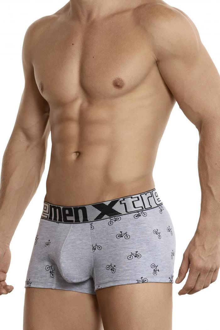 Clever Moda Xtremen 51437C Cycling Print Boxer Briefs Color Light Gray
