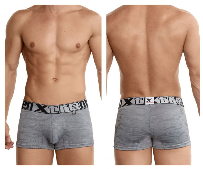 clever moda Xtremen 51443C Jacquard Camouflage Boxer Briefs Color Gray