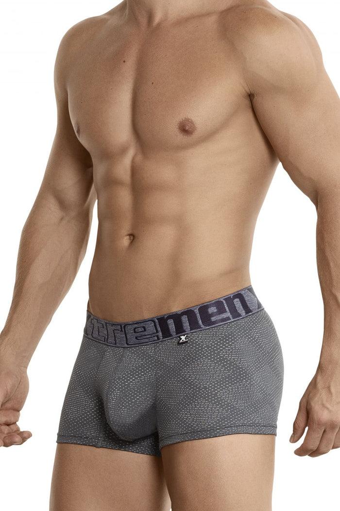 Clever Moda Xtremen 54446C Jacquard Stripes Boxer Briefs Color Gray