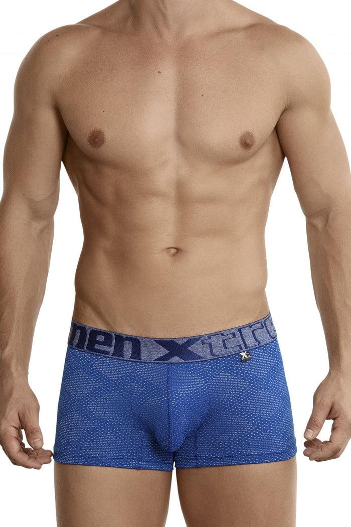 Clever Moda Xtremen 54446C Jacquard Stripes Boxer Briefs Color Blue