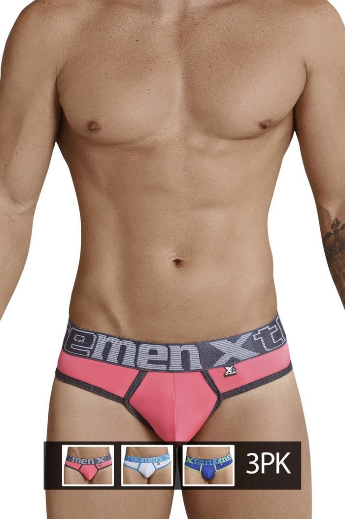 Clever Moda Xtremen 91031X-3 3PK Thongs Color Fuchsia-White-Blue