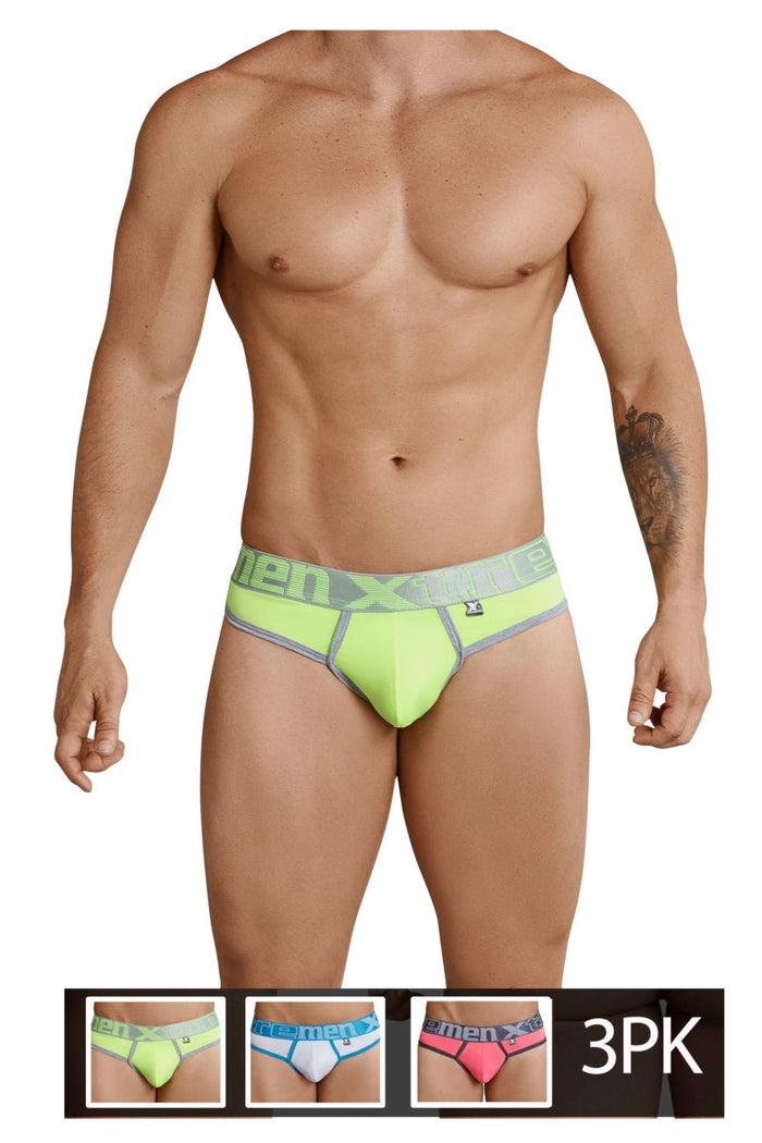 Clever Moda Xtremen 91031X-3 3PK Thongs Color Green-White-Fuchsia
