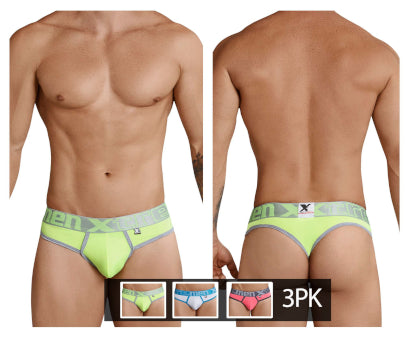 clever moda Xtremen 91031X-3 3PK Thongs Color Green-White-Fuchsia