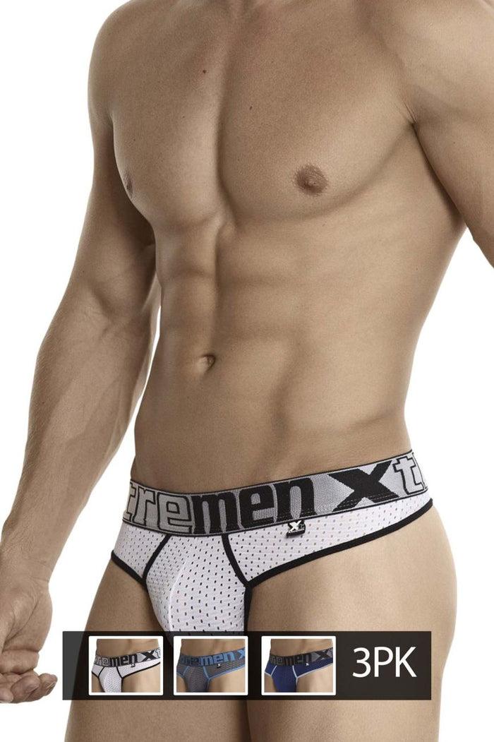 Clever Moda Xtremen 91036X-3 3PK Thongs Color White-Gray-Blue