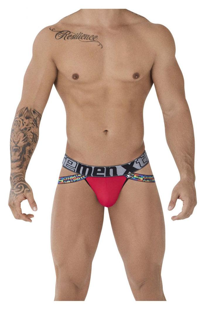 Clever Moda Xtremen 91084 Microfiber Pride Jockstrap Color Red