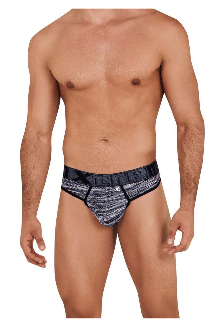 Clever Moda Xtremen 91100X Microfiber Mesh Thongs Color Black
