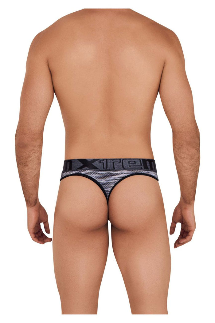 Clever Moda Xtremen 91100X Microfiber Mesh Thongs Color Black