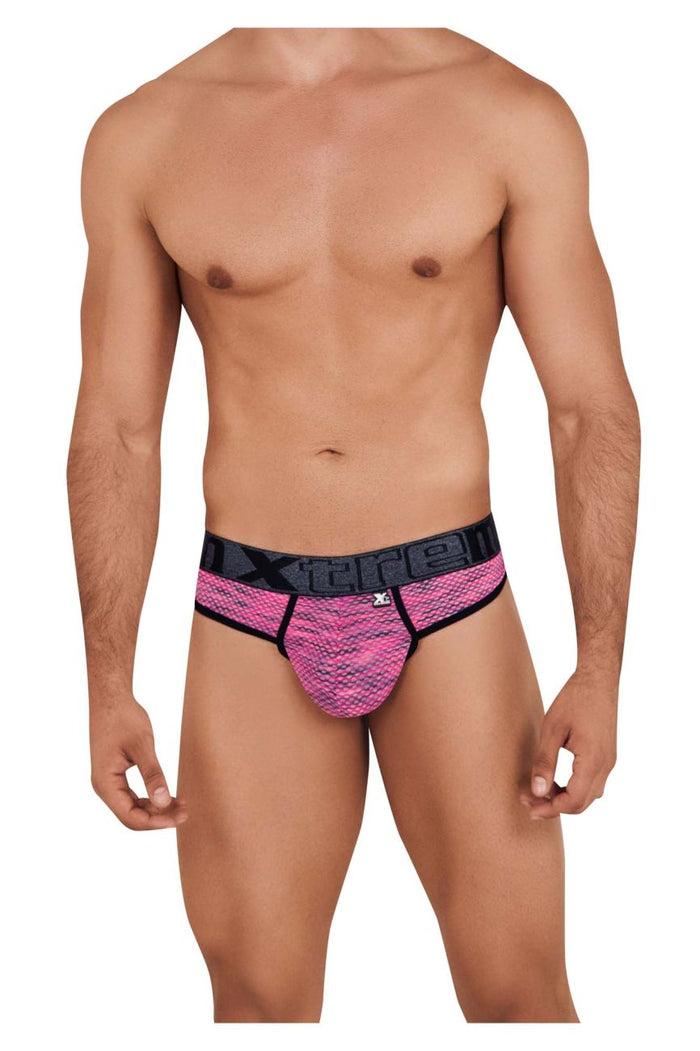 Clever Moda Xtremen 91100X Microfiber Mesh Thongs Color Pink