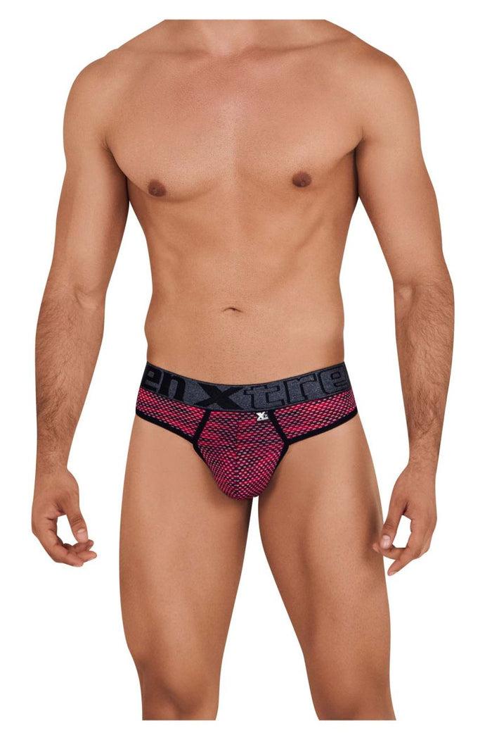 Clever Moda Xtremen 91100X Microfiber Mesh Thongs Color Red