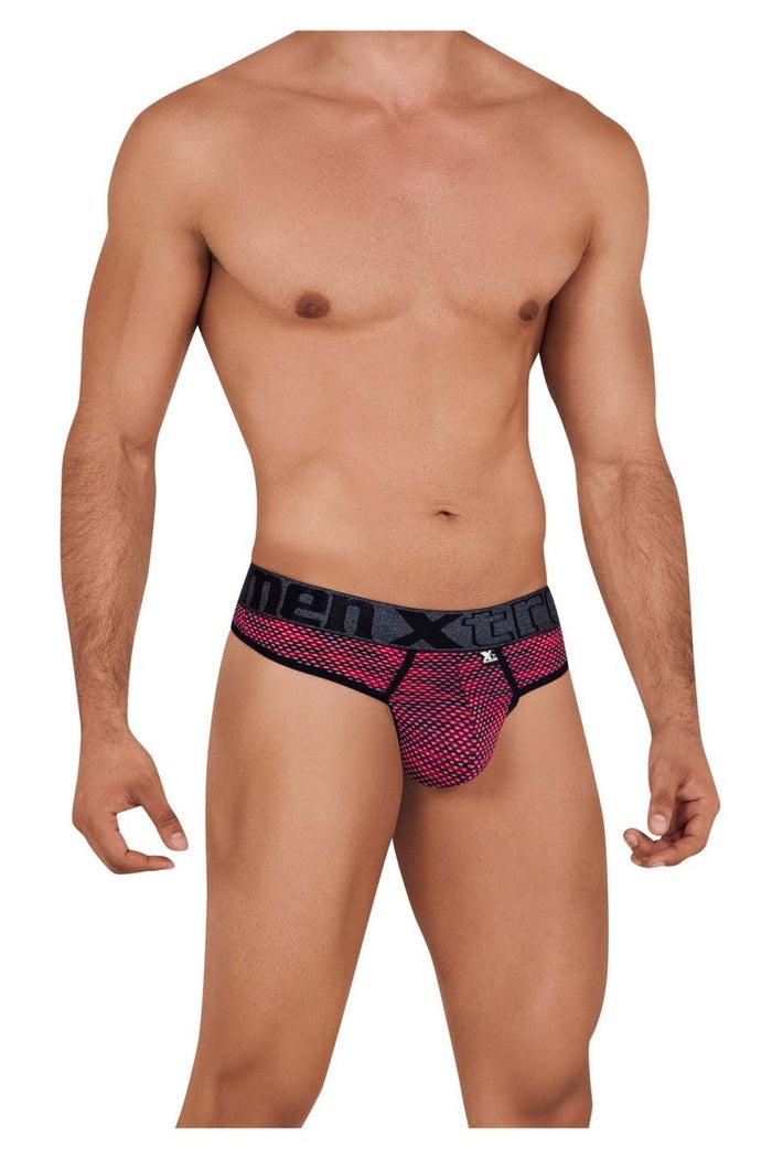 Clever Moda Xtremen 91100X Microfiber Mesh Thongs Color Red