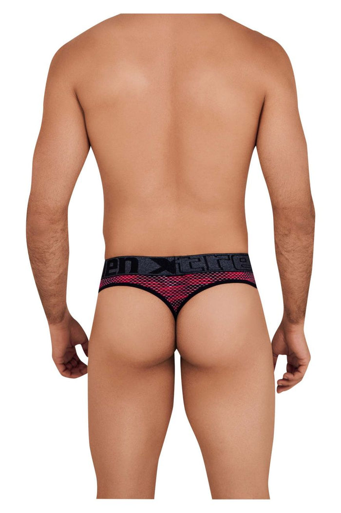 Clever Moda Xtremen 91100X Microfiber Mesh Thongs Color Red