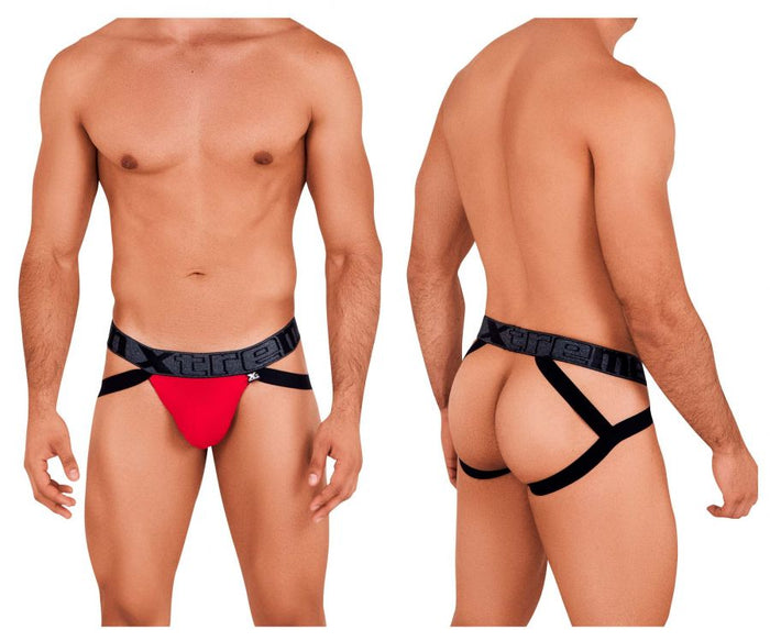 clever moda Xtremen 91102 Microfiber Jockstrap Color Red