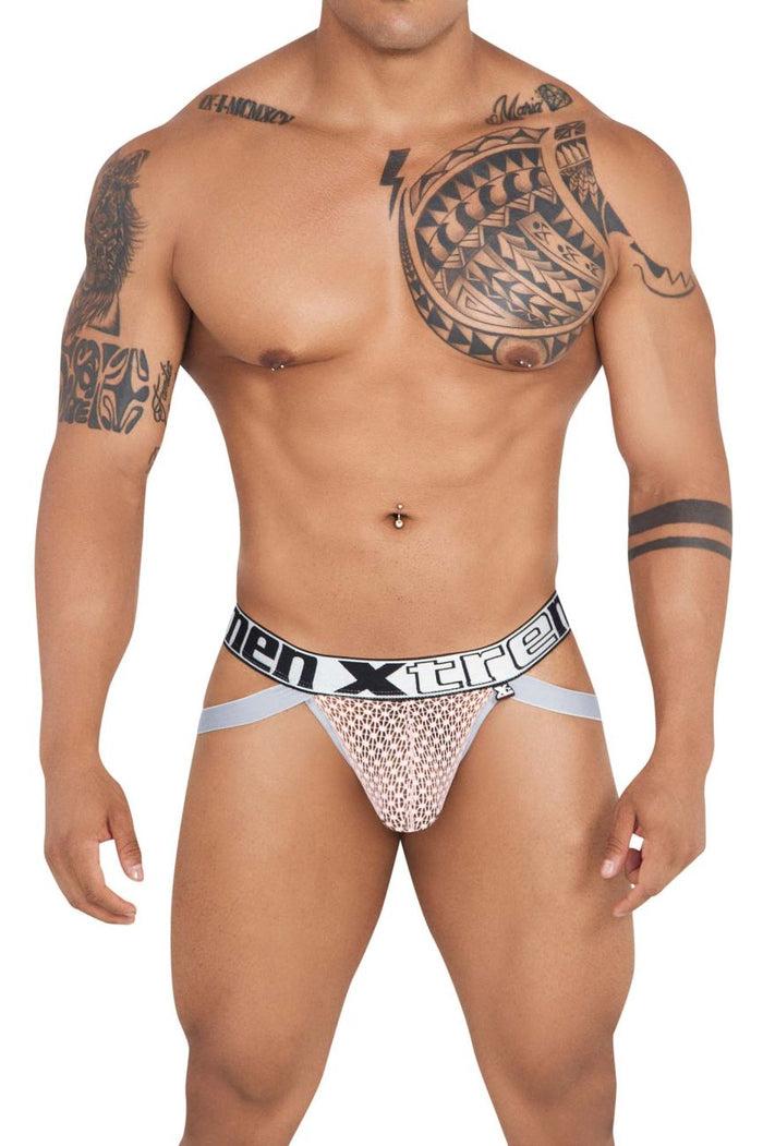Clever Moda Xtremen 91118 Lace Jockstrap Color Rosewood