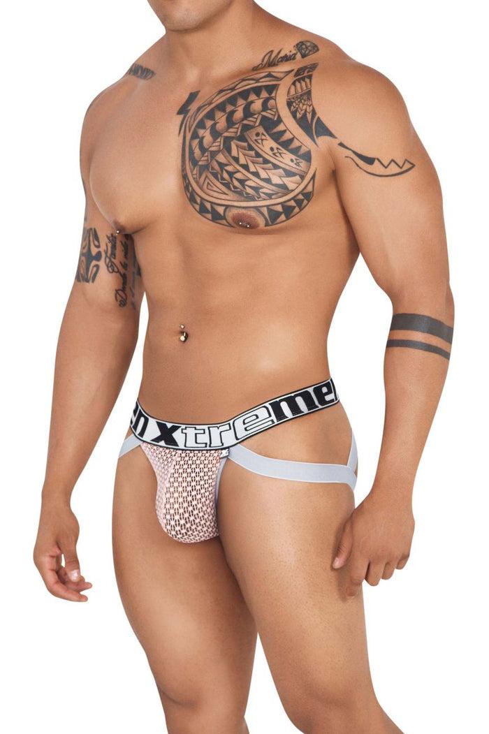 Clever Moda Xtremen 91118 Lace Jockstrap Color Rosewood