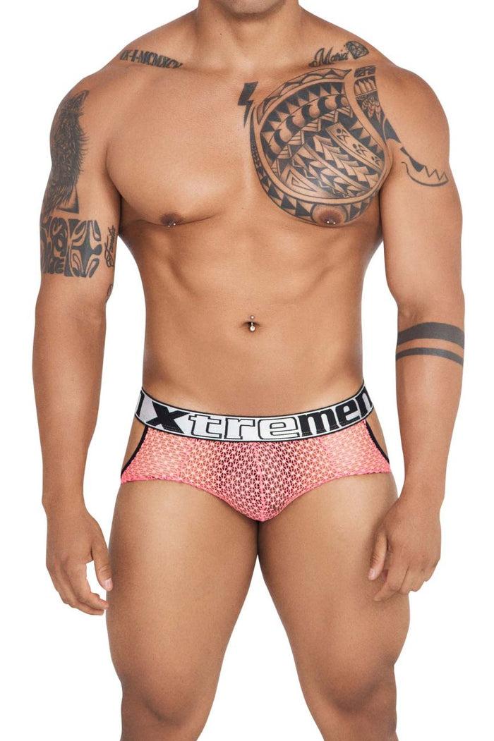 Clever Moda Xtremen 91119 Lace Jockstrap Color Coral