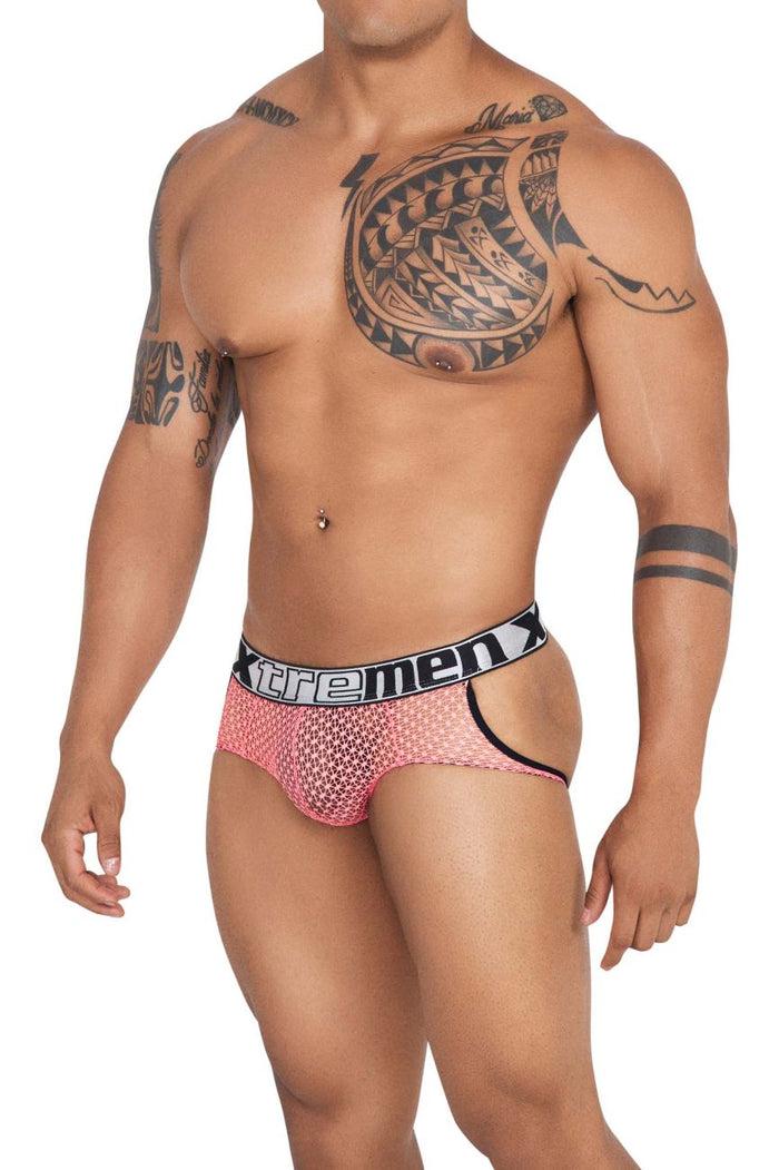 Clever Moda Xtremen 91119 Lace Jockstrap Color Coral