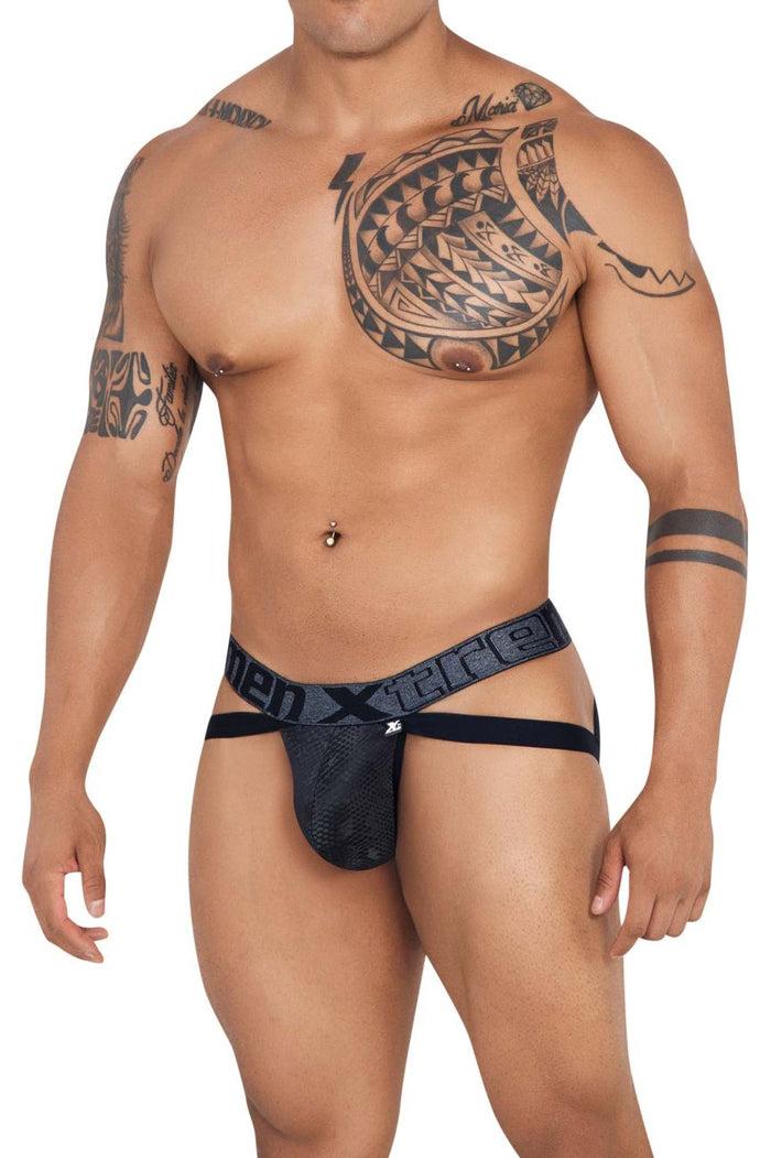Clever Moda Xtremen 91128 Snake Print Jockstrap Color Black