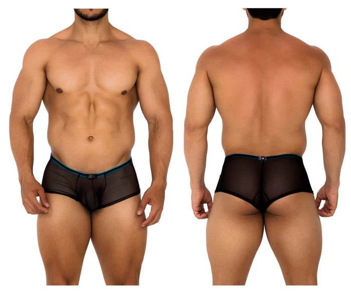 clever moda Xtremen 91188 Tulle Mesh Trunks Color Black