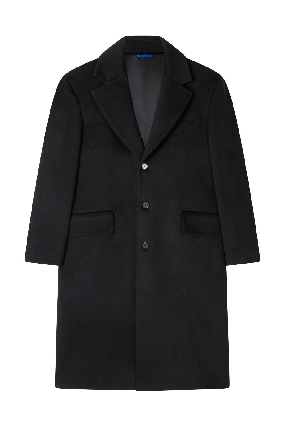 Clothsurgeon Black Wool & Cashmere Single Breasted Coat