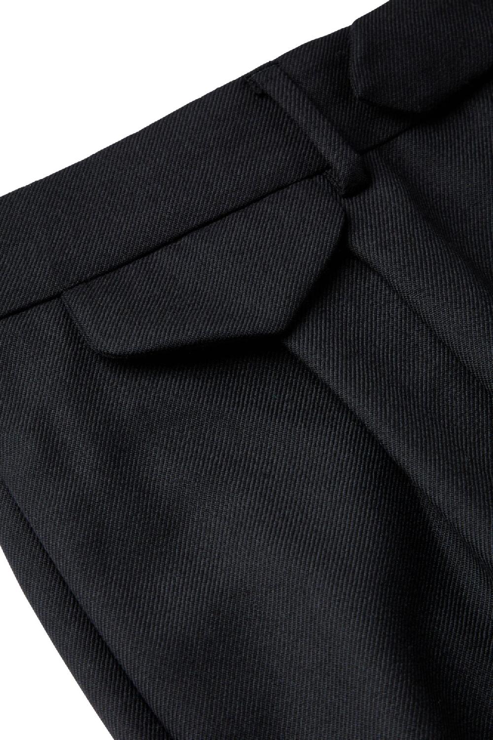 Clothsurgeon Black Wool London Double Pleated Trouser