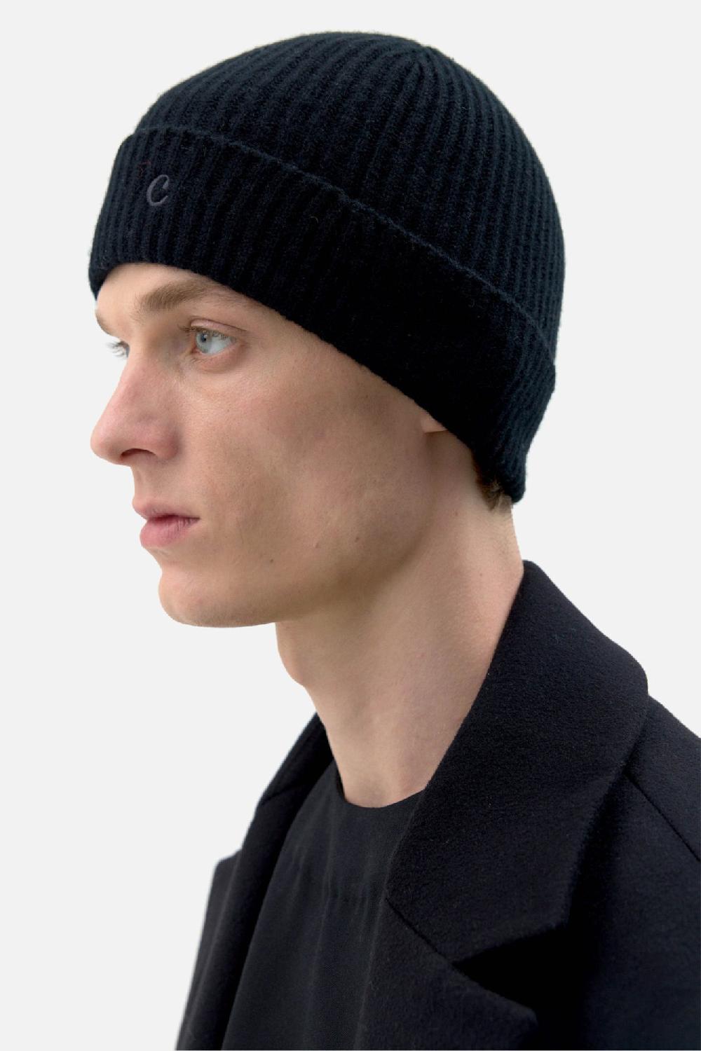 Clothsurgeon Black Lux Cashmere Ribbed Beanie Hat