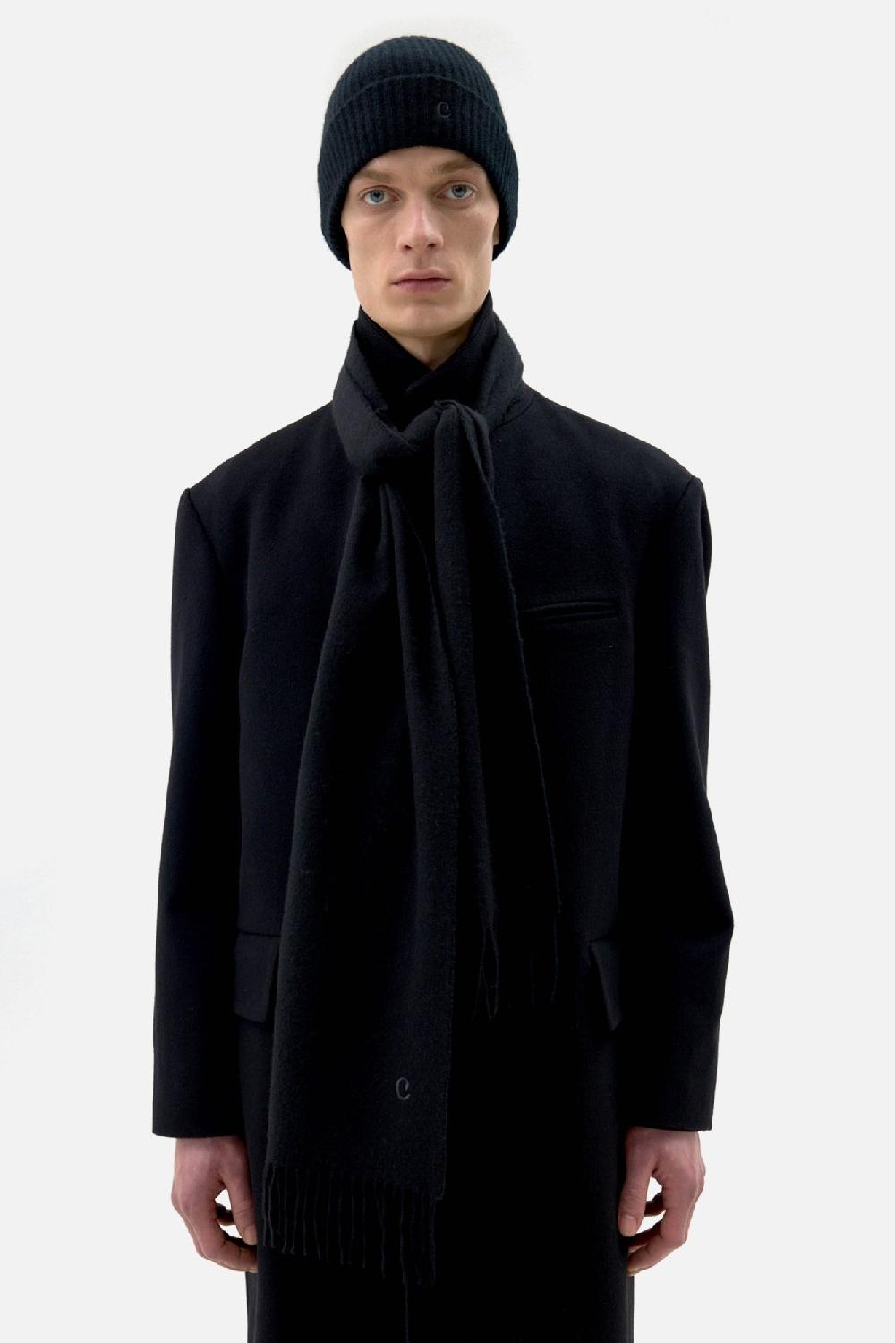 clothsurgeon Black Lux Cashmere Ribbed Beanie Hat