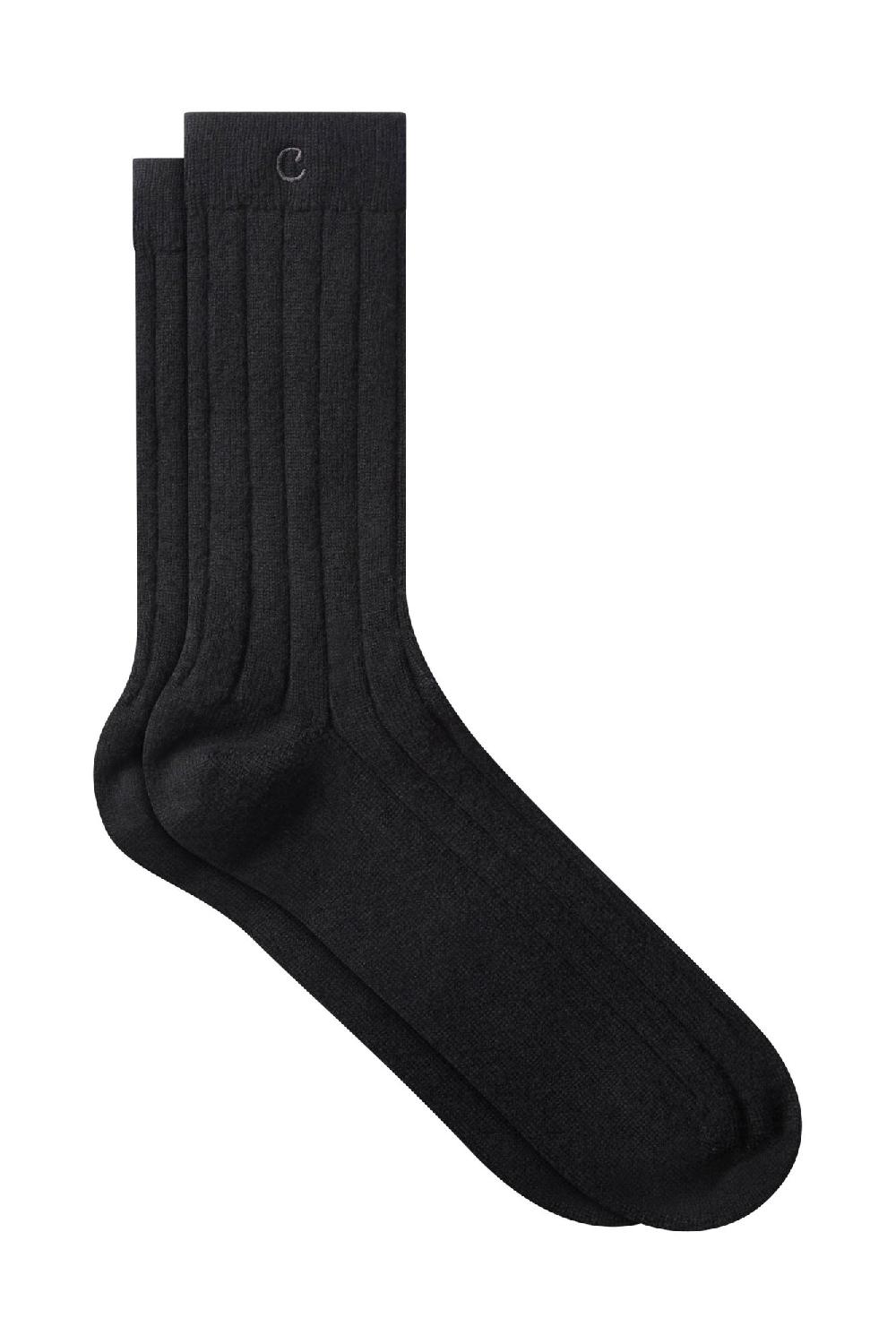 clothsurgeon Black Lux Cashmere Ribbed Socks