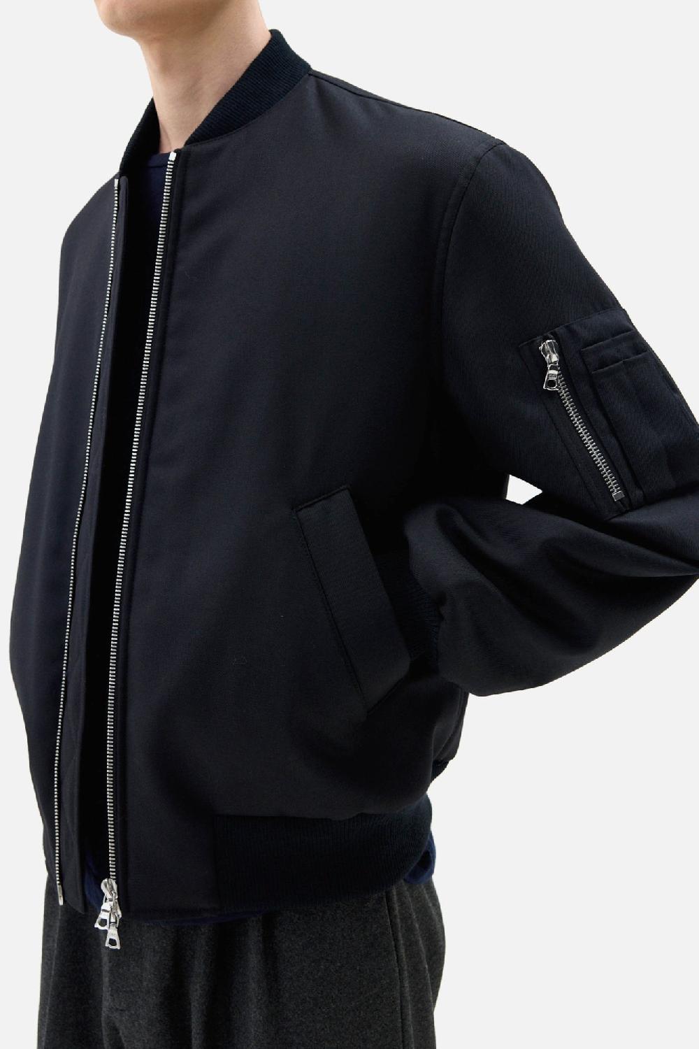 Clothsurgeon Black Wool Suiting MA-1 Bomber