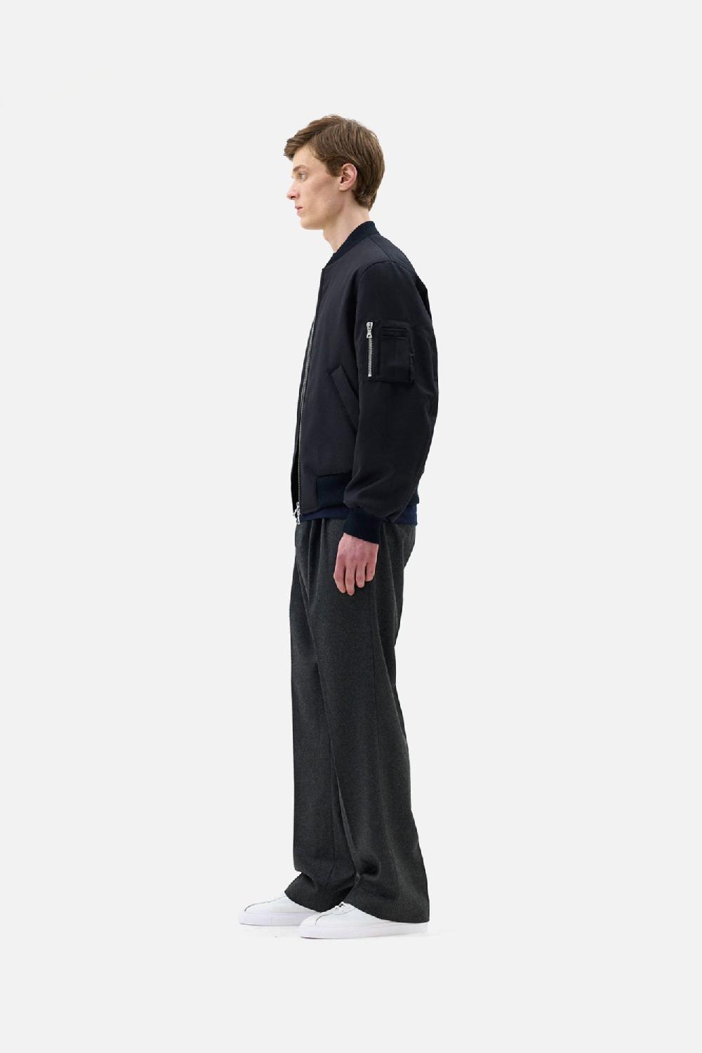 Clothsurgeon Black Wool Suiting MA-1 Bomber