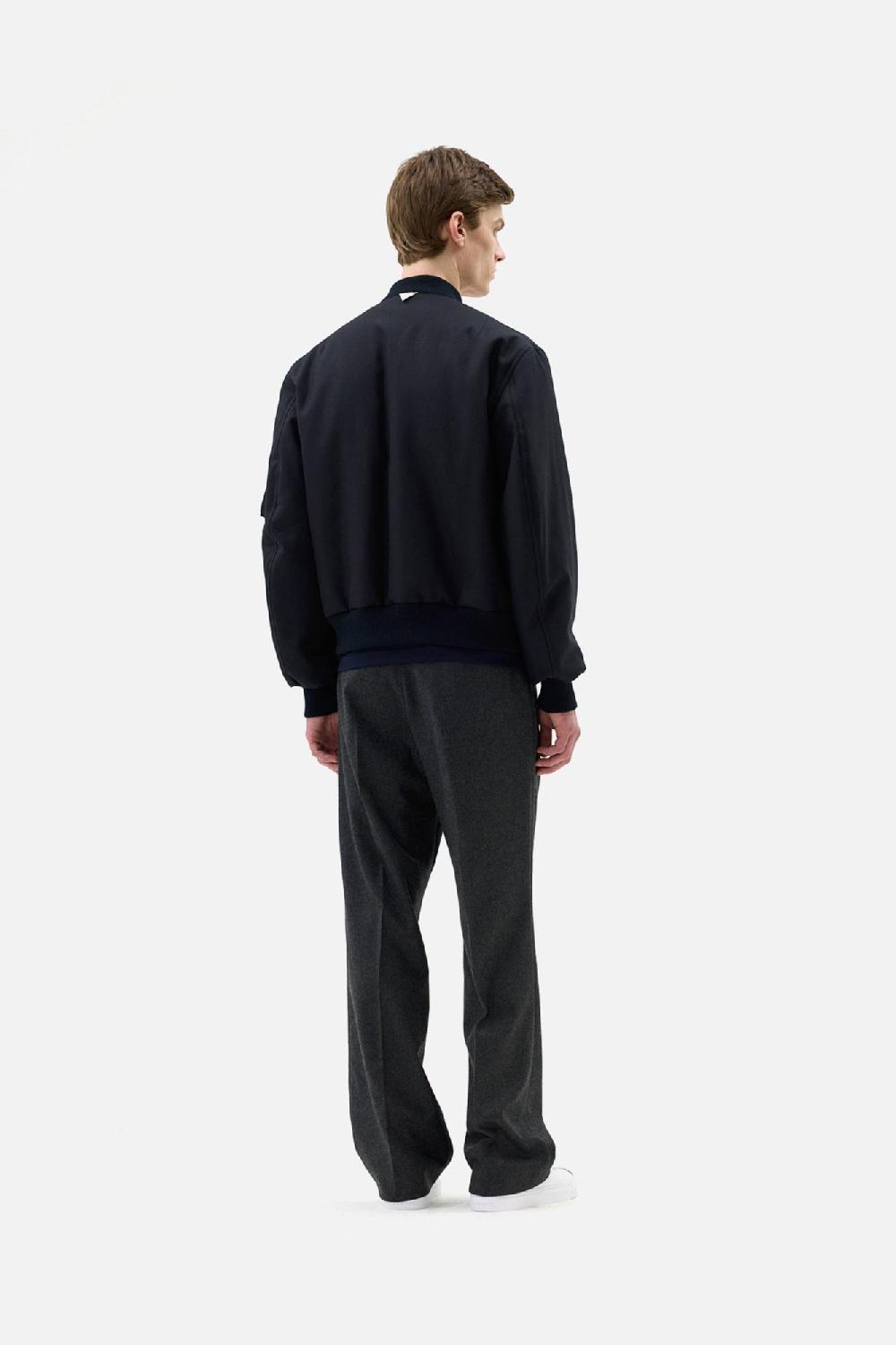 Clothsurgeon Black Wool Suiting MA-1 Bomber