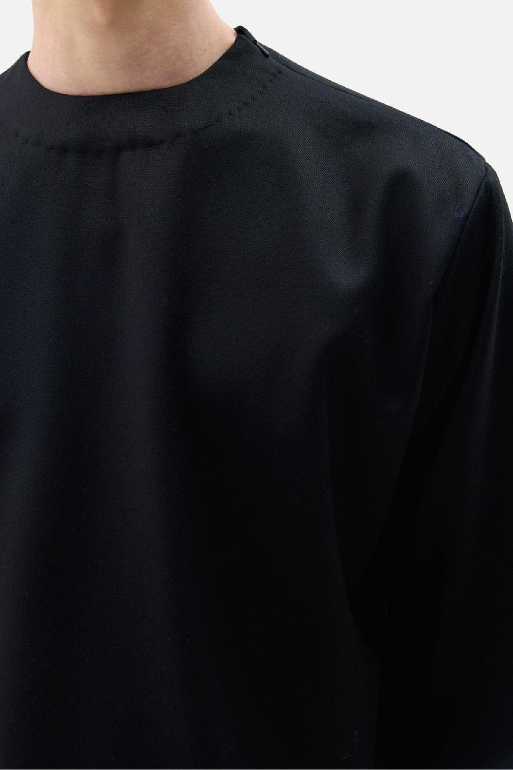 Clothsurgeon Black Wool Suiting Shirt-Tee