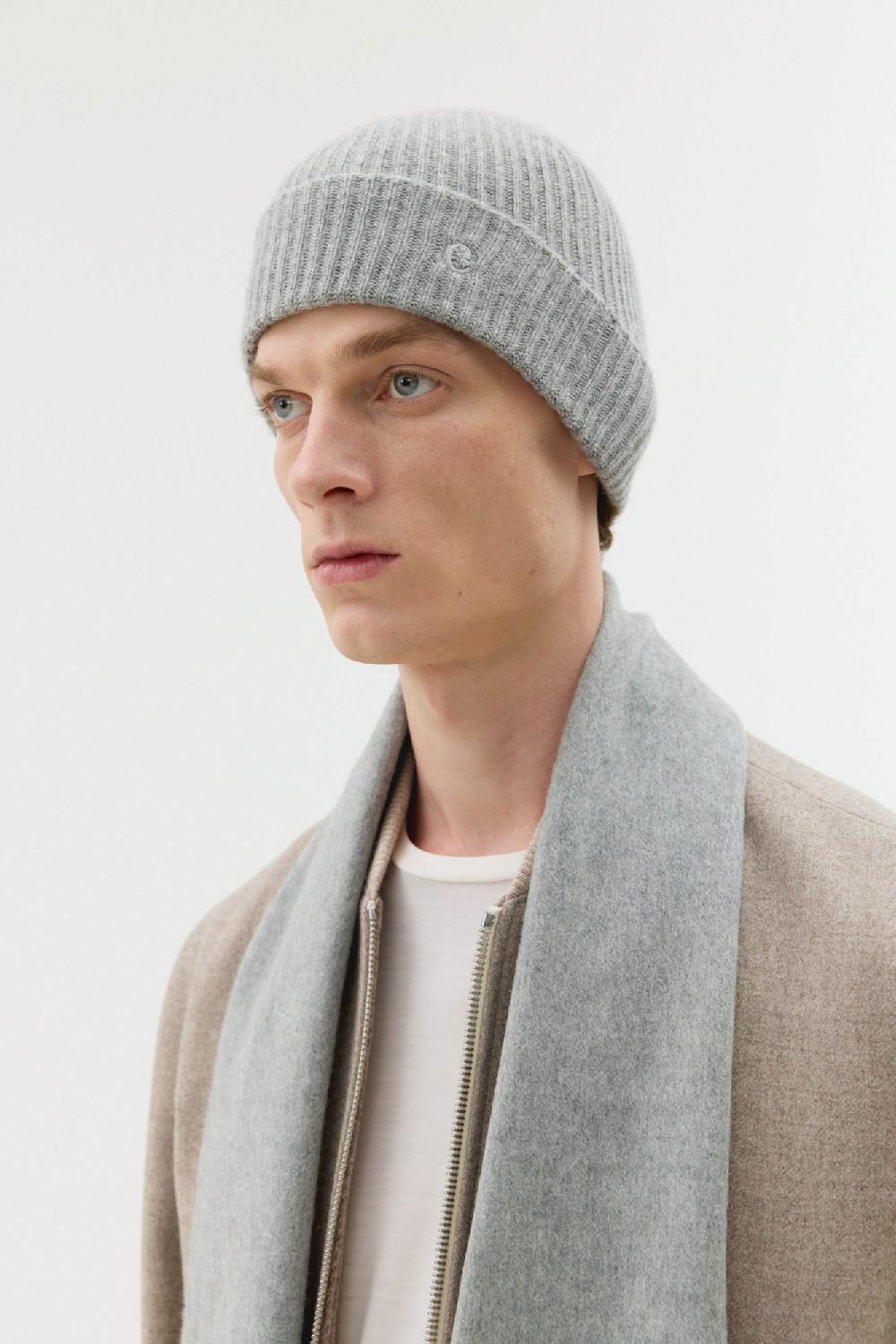 Clothsurgeon Grey Lux Cashmere Ribbed Beanie Hat