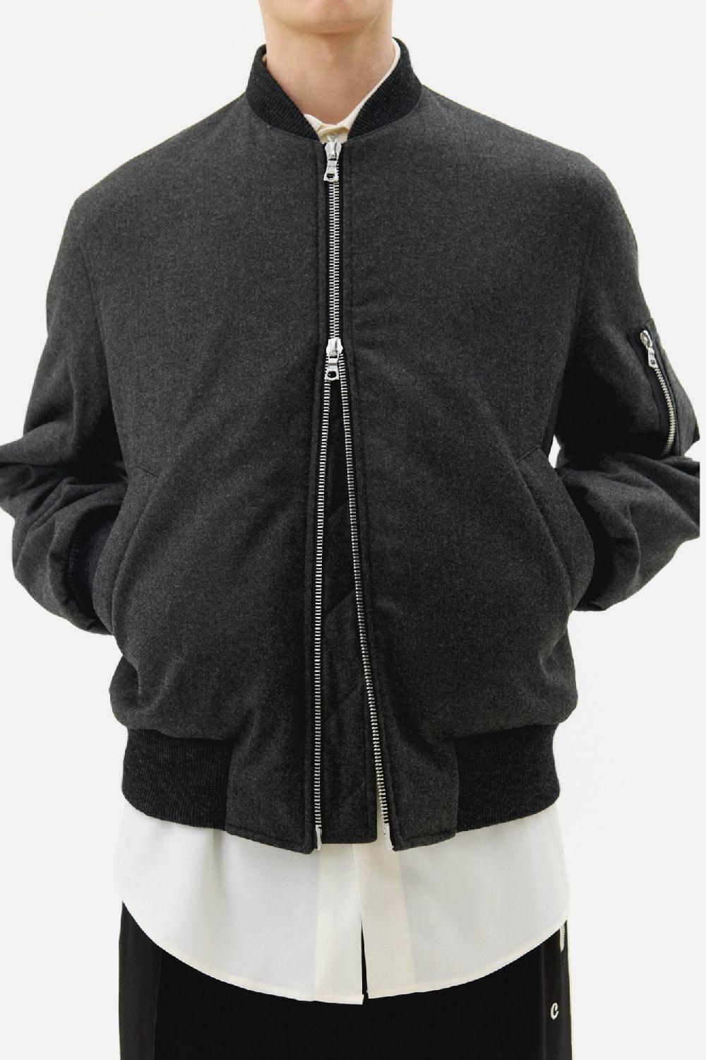 Clothsurgeon Grey Wool & Cashmere MA-1 Bomber