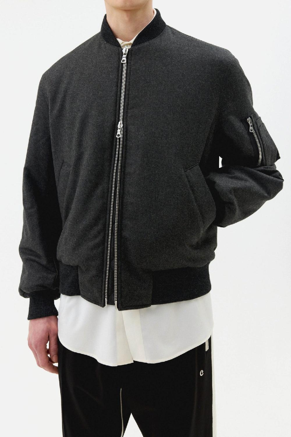 Clothsurgeon Grey Wool & Cashmere MA-1 Bomber