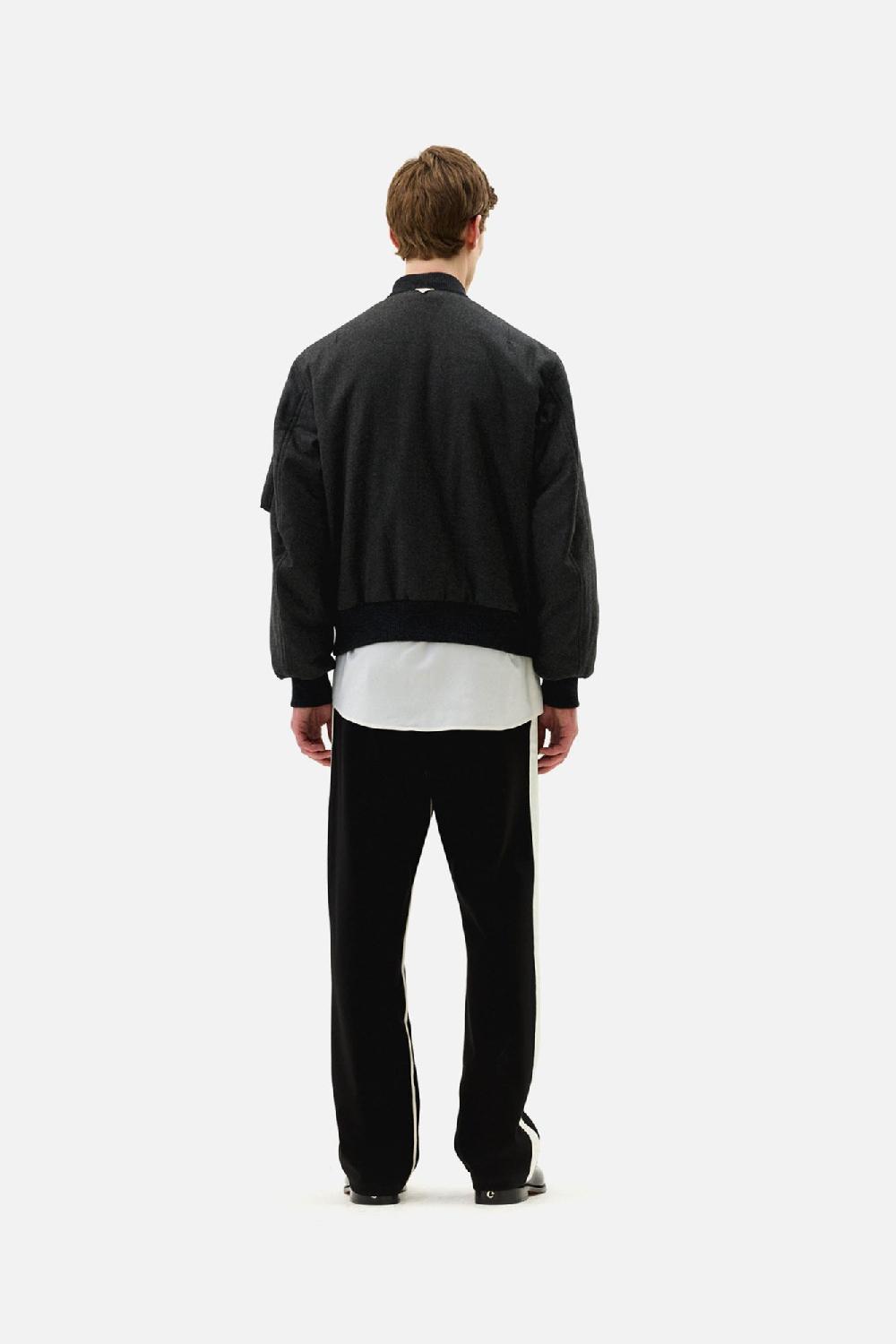 clothsurgeon Grey Wool & Cashmere MA-1 Bomber