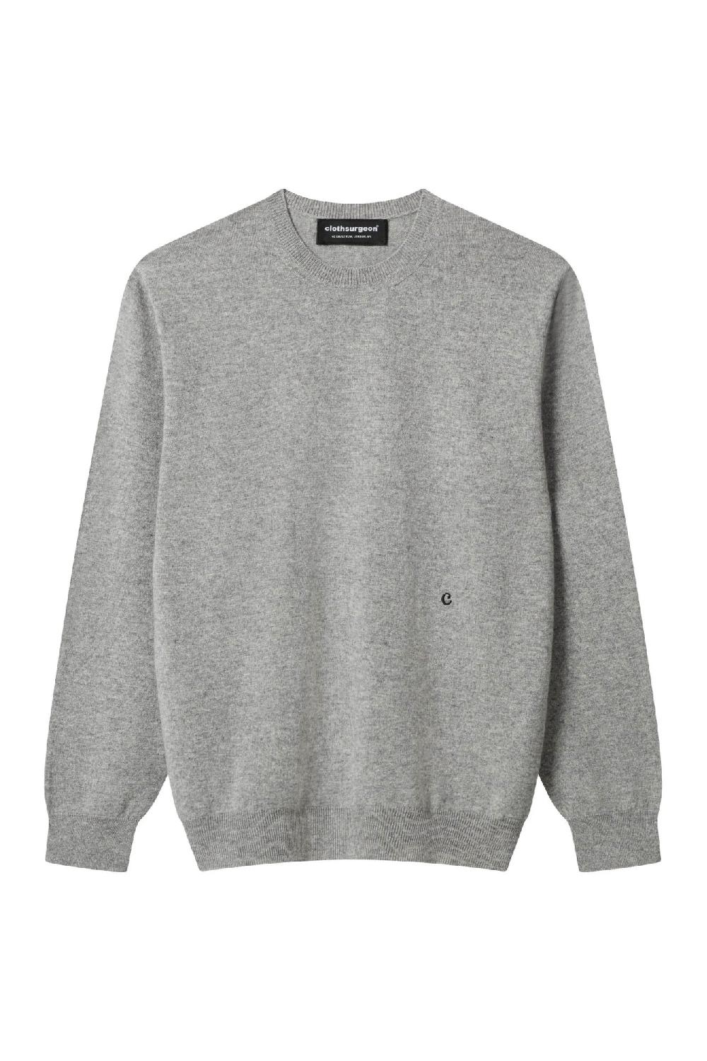 clothsurgeon Light Grey Cashmere Crewneck Knit