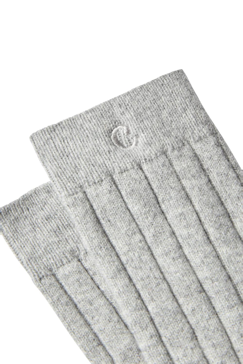 Clothsurgeon Light Grey Lux Cashmere Ribbed Socks