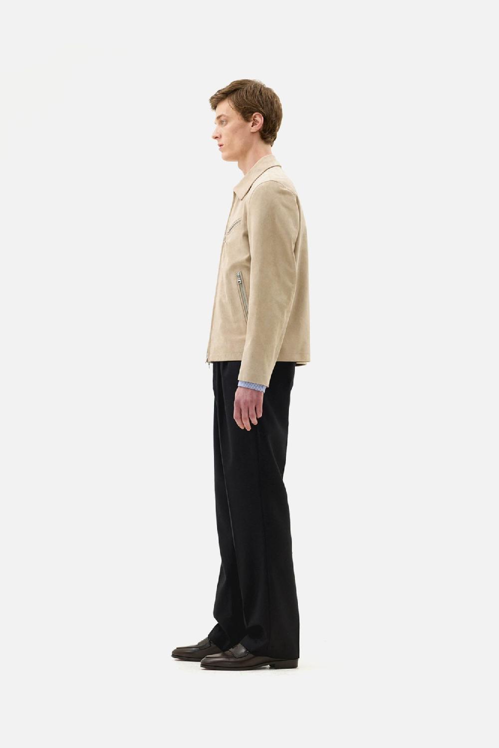 Clothsurgeon Lux Stone Suede Zipper Blouson