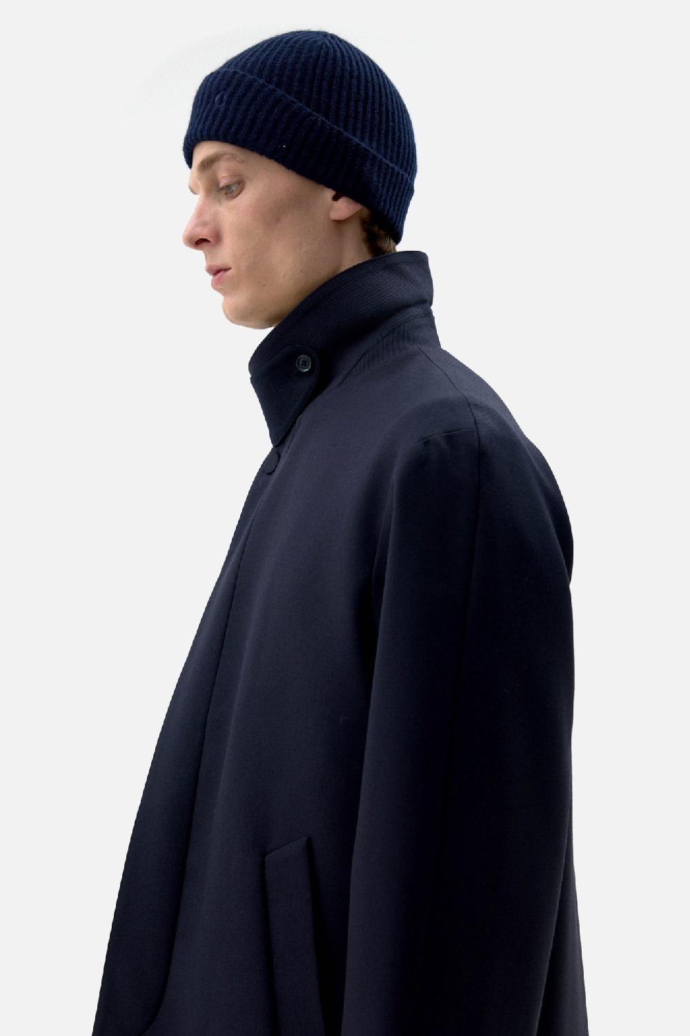 clothsurgeon Navy Lux Cashmere Ribbed Beanie Hat