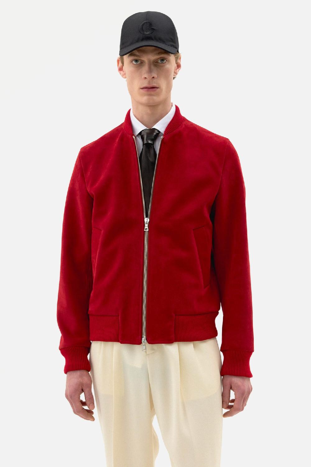 Clothsurgeon Red Lux Calf Suede Bomber