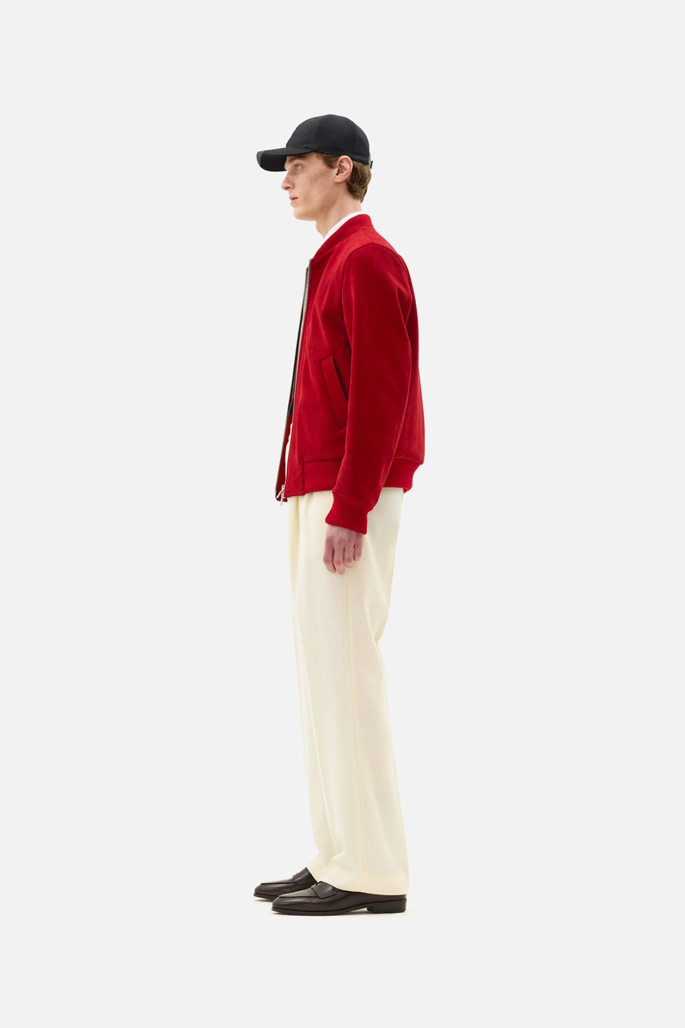 Clothsurgeon Red Lux Calf Suede Bomber