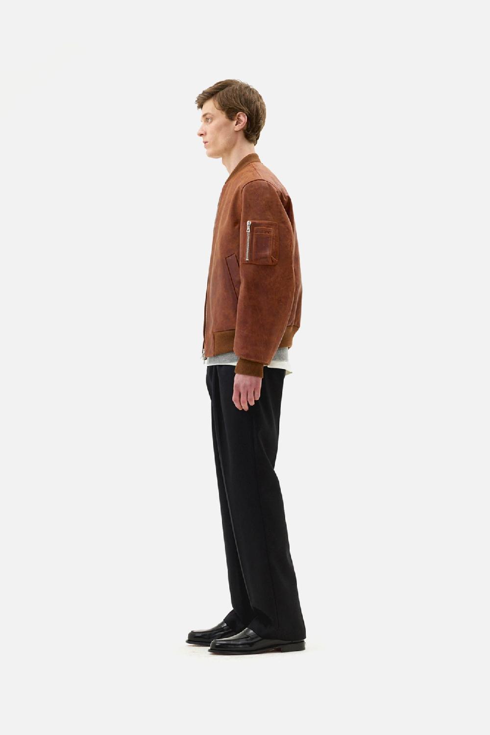Clothsurgeon Tan Waxed Calf Leather MA-1 Bomber