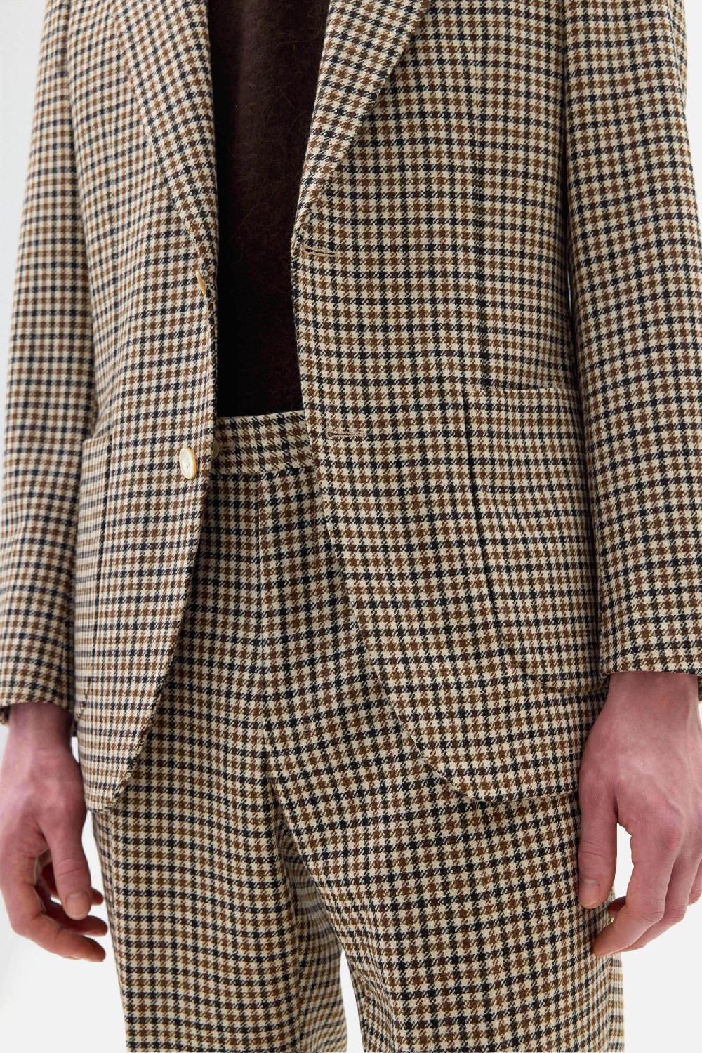 Clothsurgeon Wool Gun Check Single Breast Suit