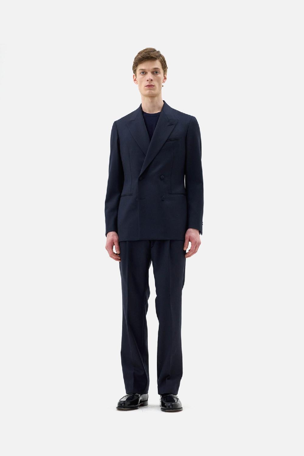 clothsurgeon Navy Wool City of London Double Breast Suit