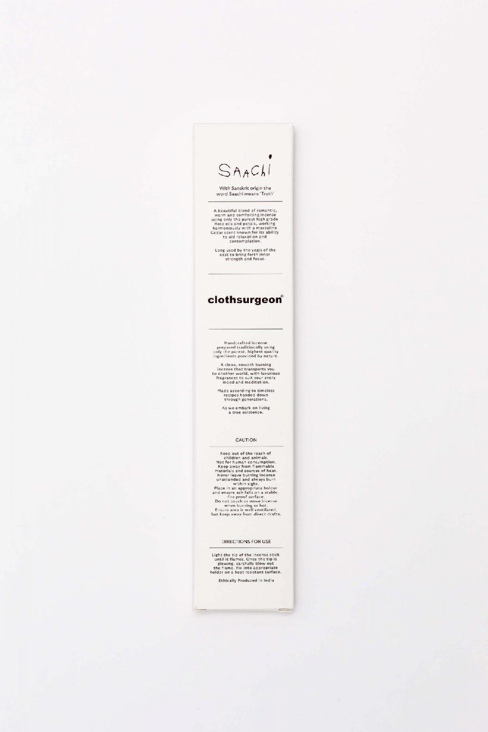 Clothsurgeon Saachi Truth Hand Rolled Incense Sticks