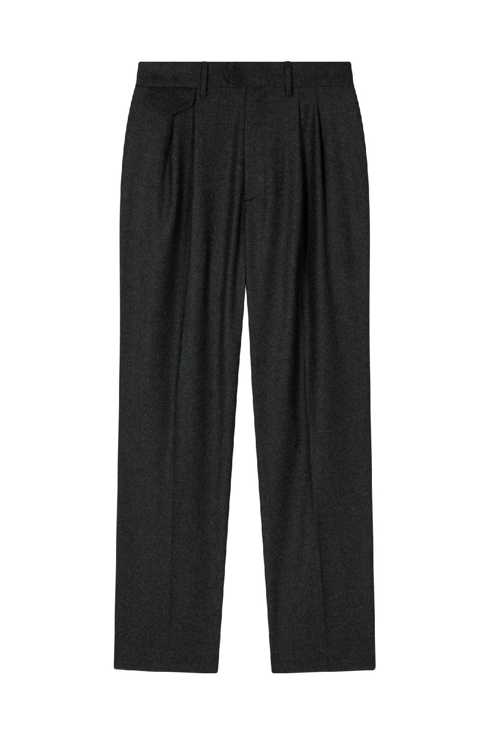 Clothsurgeon Wool & Cashmere Flannel Double Pleated Trouser